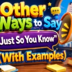 Other Ways to Say "Just So You Know" (With Examples)
