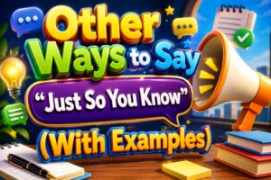 Other Ways to Say "Just So You Know" (With Examples)
