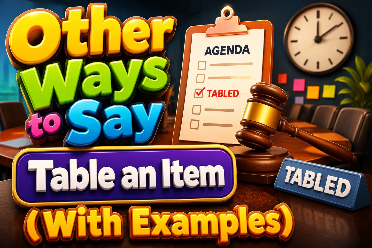 Other Ways to Say “Table an Item” (With Examples)