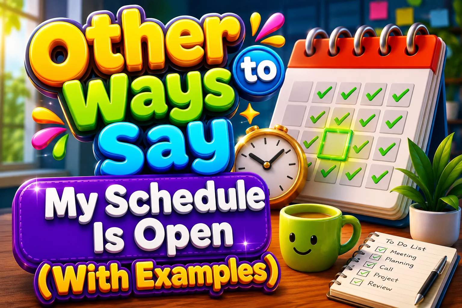 Other Ways to Say “My Schedule Is Open”